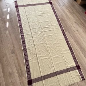 Extra Large 100% Pure Kashmiri Wool Shawl B.N. &‎ Co. India 36” X 84” Ivory NWT